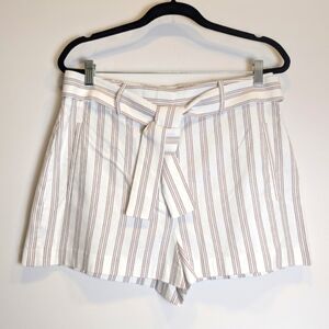1.State Pink White Black Striped Tie Waist Shorts 12